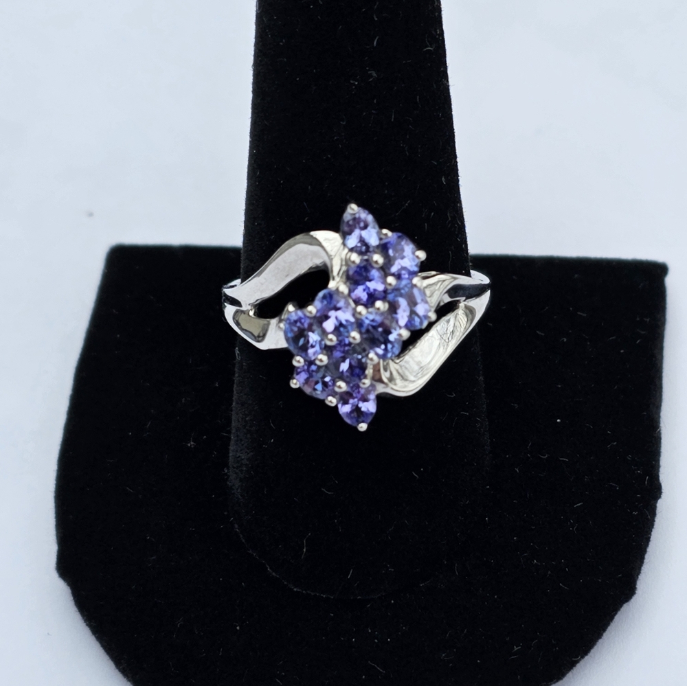 Vintage Natural Tanzanite Waterfall Ring Size 9.75 - Picture 3 of 10